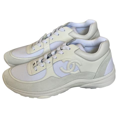 chanel white suede sneakers|Chanel sneakers clearance.